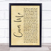 Bruce Springsteen Cover Me Rustic Script Song Lyric Print