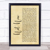 Blink-182 Not Now Rustic Script Song Lyric Print