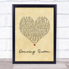 Abba Dancing Queen Vintage Heart Song Lyric Print