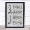 Above & Beyond Happiness Amplified Grey Rustic Script Song Lyric Print