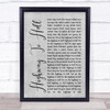 AC DC Highway To Hell Rustic Script Grey Song Lyric Quote Print