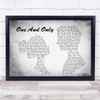Adele One And Only Man Lady Couple Grey Song Lyric Quote Print