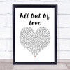 Air Supply All Out Of Love White Heart Song Lyric Print