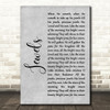 Alison Krauss and the Cox Family Jewels Rustic Script Grey Song Lyric Print