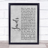 Alison Krauss and the Cox Family Jewels Rustic Script Grey Song Lyric Print
