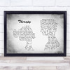 All Time Low Therapy Man Lady Couple Grey Song Lyric Quote Print