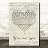 Alter Bridge Open Your Eyes Script Heart Song Lyric Print