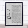 Anastacia Defeated Rustic Script Grey Song Lyric Quote Print