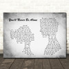 Anastacia You'll Never Be Alone Man Lady Couple Grey Song Lyric Quote Print
