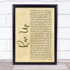 Andra Day Rise Up Rustic Script Song Lyric Print