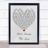 Here Comes The Sun The Beatles Grey Heart Song Lyric Quote Print