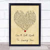 Andy Williams Can't Get Used To Losing You Vintage Heart Song Lyric Print