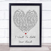 I Want To Hold Your Hand The Beatles Grey Heart Song Lyric Quote Print