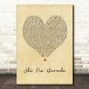 Area 11 Shi No Barado Vintage Heart Song Lyric Print