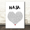 Ariana Grande NASA White Heart Song Lyric Print