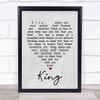 King UB40 Grey Heart Song Lyric Quote Print
