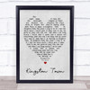 Kingston Town UB40 Grey Heart Song Lyric Quote Print