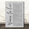 Barbra Streisand Woman In Love Rustic Script Grey Song Lyric Print