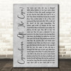 Barry Manilow Copacabana (At The Copa) Rustic Script Grey Song Lyric Print