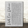 Ben Howard Depth Over Distance Rustic Script Grey Song Lyric Print