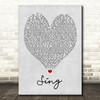 Sing Ed Sheeran Grey Heart Song Lyric Quote Print