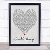 Small Bump Ed Sheeran Grey Heart Song Lyric Quote Print