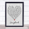 Songbird Fleetwood Mac Grey Heart Song Lyric Quote Print