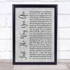 Billy Joel Just The Way You Are Rustic Script Grey Song Lyric Quote Print