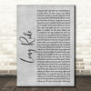 Black Stone Cherry Long Ride Rustic Script Grey Song Lyric Print