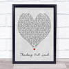 Thinking Out Loud Ed Sheeran Grey Heart Song Lyric Quote Print