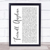 Bob Dylan Farewell, Angelina White Script Song Lyric Print