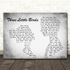 Bob Marley Three Little Birds Man Lady Couple Grey Song Lyric Quote Print