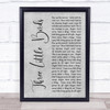 Bob Marley Three Little Birds Rustic Script Grey Song Lyric Quote Print