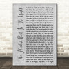 Bon Jovi The Hardest Part Is The Night Rustic Script Grey Song Lyric Print