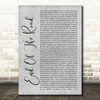 Boyz II Men End Of The Road Rustic Script Grey Song Lyric Quote Print