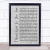 Brian Wilson I Wasnt Made For These Times Rustic Script Grey Song Lyric Print