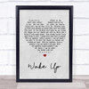 Arcade Fire Wake Up Grey Heart Song Lyric Quote Print