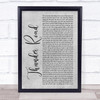 Bruce Springsteen Thunder Road Rustic Script Grey Song Lyric Quote Print
