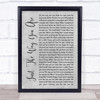 Bruno Mars Just The Way You Are Rustic Script Grey Song Lyric Quote Print