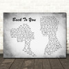 Bryan Adams Back To You Man Lady Couple Grey Song Lyric Quote Print