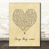 Burt Bacharach Any day now Vintage Heart Song Lyric Print