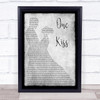 Calvin Harris & Dua Lipa One Kiss Grey Song Lyric Man Lady Dancing Quote Print