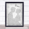 Calvin Harris and Sam Smith Promises Grey Song Lyric Man Lady Bride Groom Print