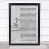 Cam Village Rustic Script Grey Song Lyric Quote Print