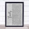 CeCe Peniston Finally Rustic Script Grey Song Lyric Print