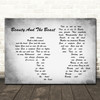 Celine Dion Beauty And The Beast Man Lady Couple Grey Song Lyric Quote Print