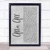 Cher After All Rustic Script Grey Song Lyric Quote Print