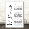 Chris Stapleton Millionaire White Script Song Lyric Print