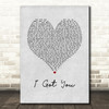 Ciara I Got You Grey Heart Song Lyric Print