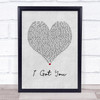 Ciara I Got You Grey Heart Song Lyric Print